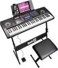 61 Key Keyboard Piano with Touch Display Kit, Keyboard Stand, Piano Bench, Sustain Pedal, Headphones P790174