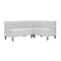 Light Grey Wood Upholstered Corner Nook Bench J59529