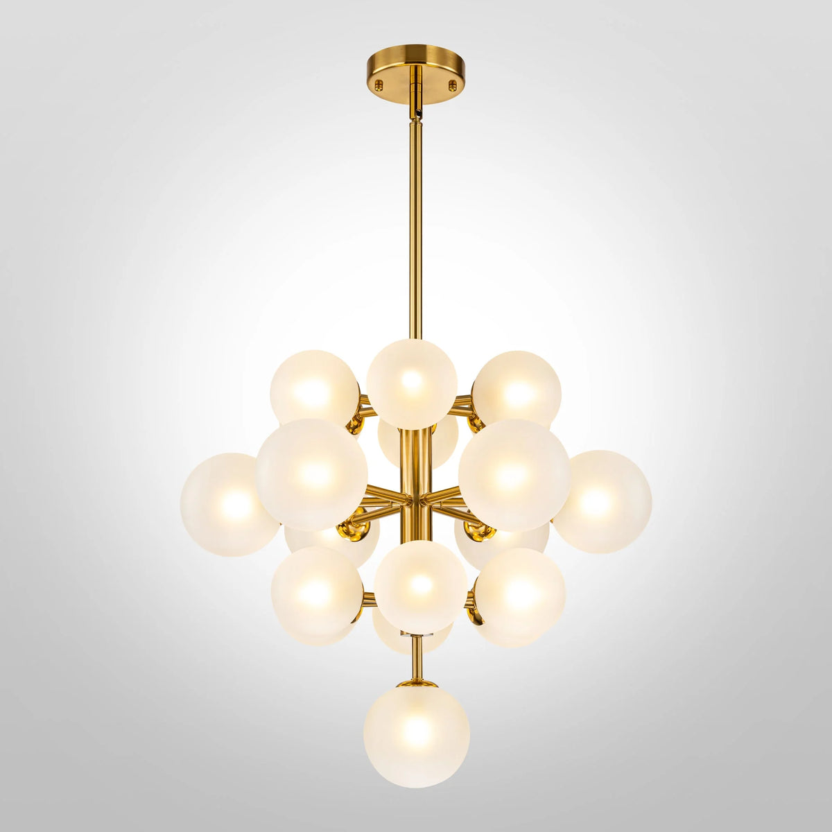 19-Light Dimmable Tiered Glass Bubble Chandelier I93939