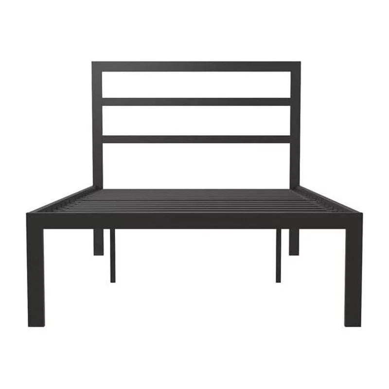 Black Metal Platform Bed Frame with Headboard X54751