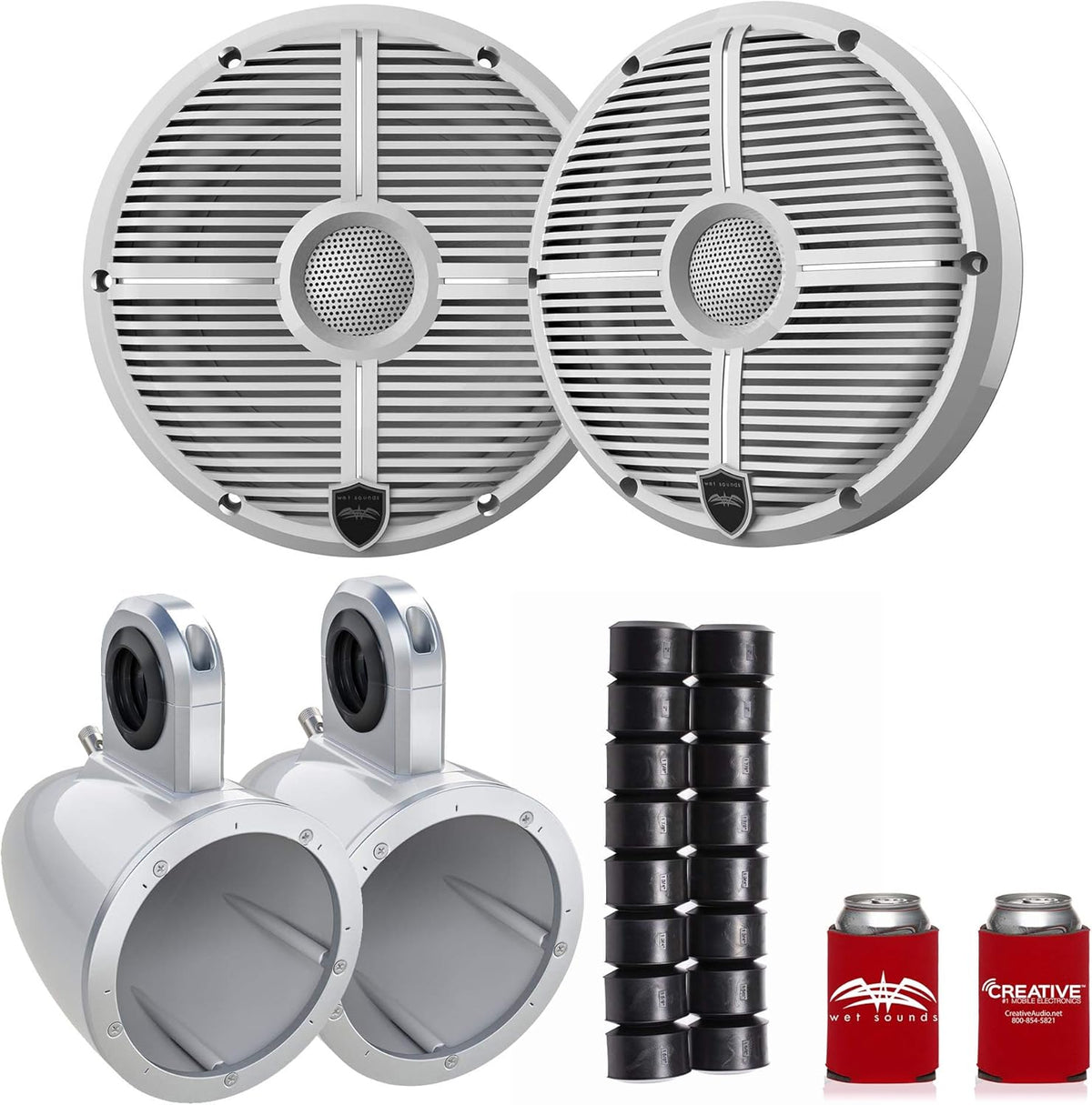 6.5" White Grill Marine Speakers N75010