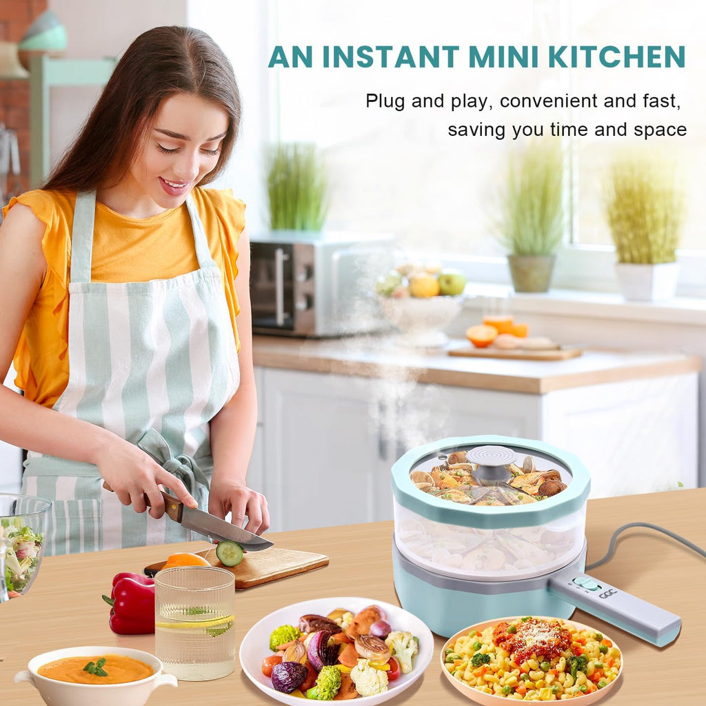 1.5L Non-stick Electric Hot Pot with Steamer M645