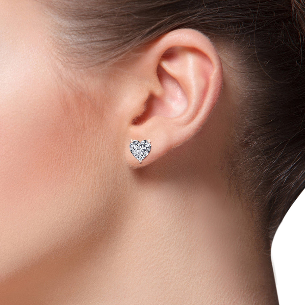1 Carat Heart Shape Diamond Stud Earrings O242132