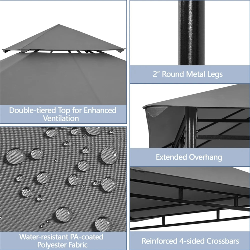 11×11 ft Outdoor Patio Gazebo Tent, Dark Gray K855