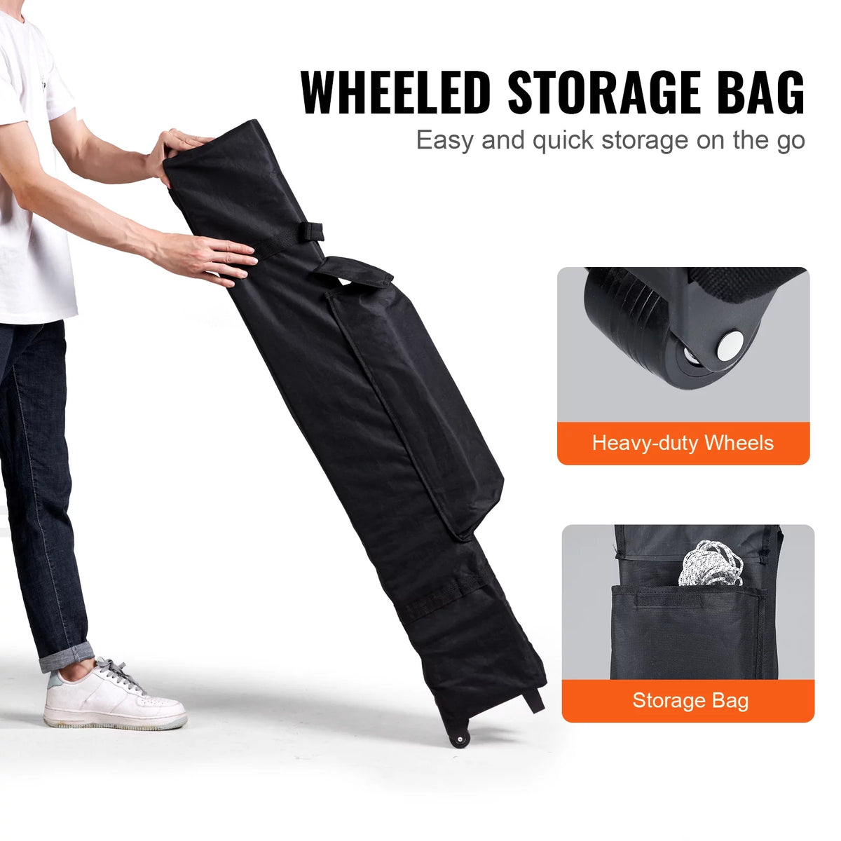 10 x 10 ft Pop Up Canopy Tent with Roller Bag and 4 Sandbags H573