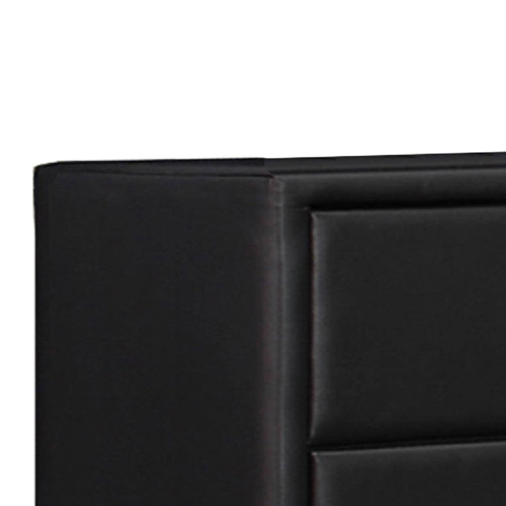 Black 5 Drawer Leatherette Wooden Frame Chest with Tapered Legs C5730