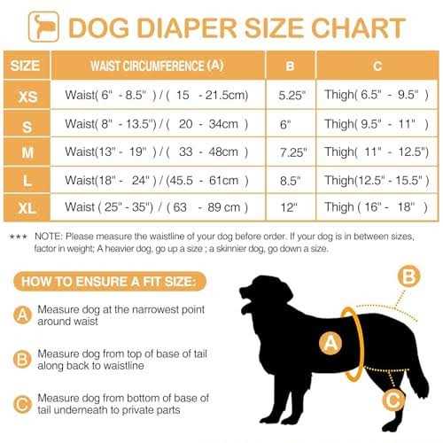 3 Pack Washable Female Dog Diaper with Suspender I555491
