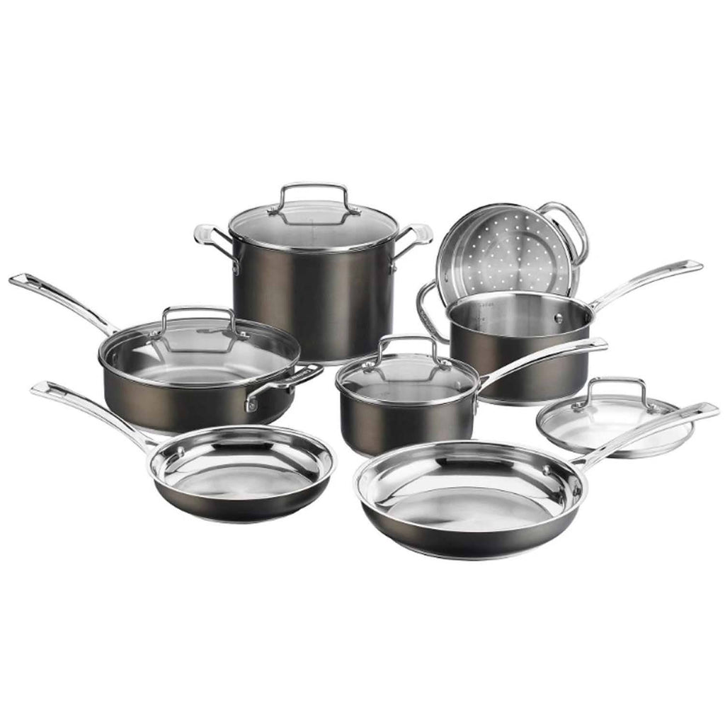 11-Piece Black Stainless Steel Cookware Set I400047