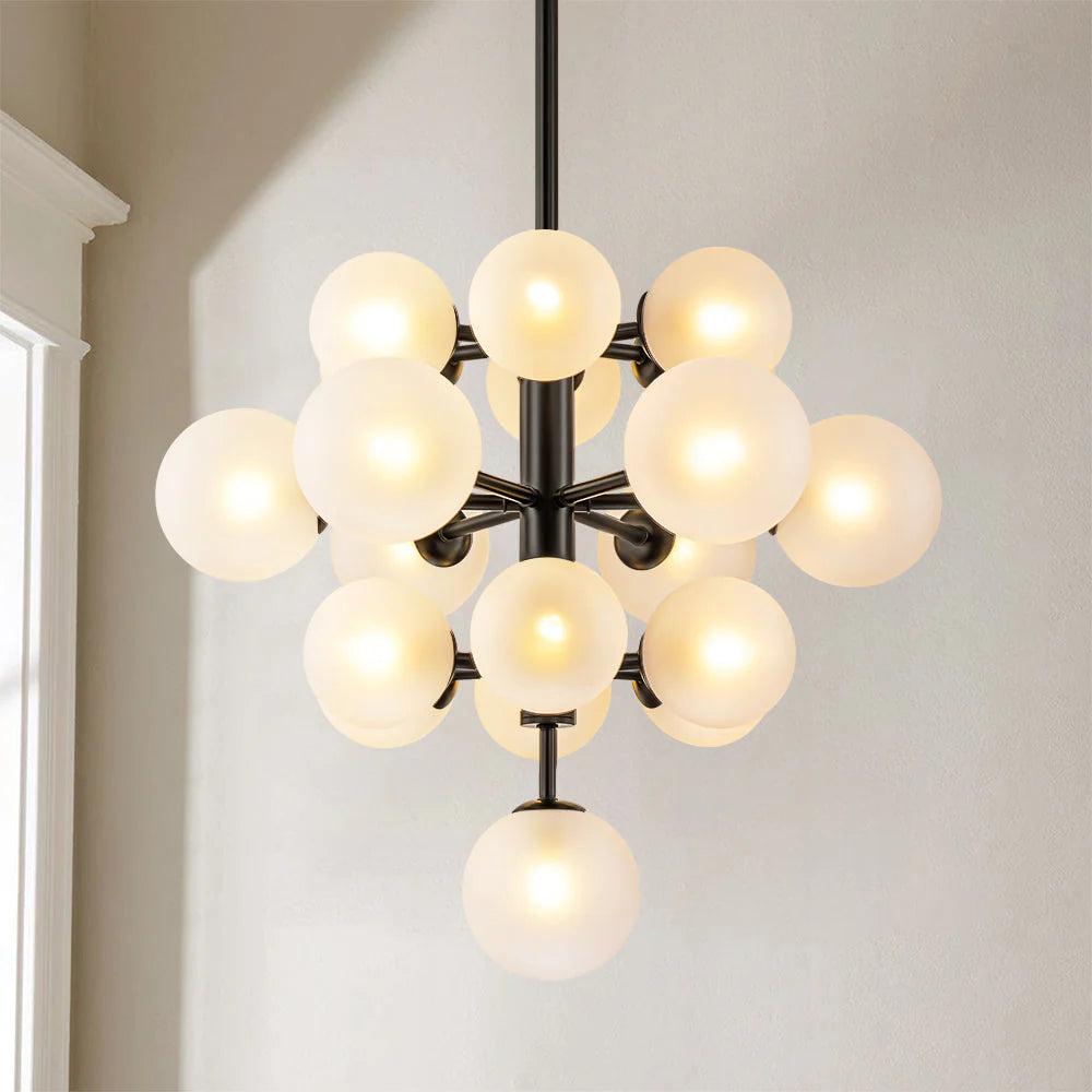 19-Light Dimmable Tiered Glass Bubble Chandelier I93939