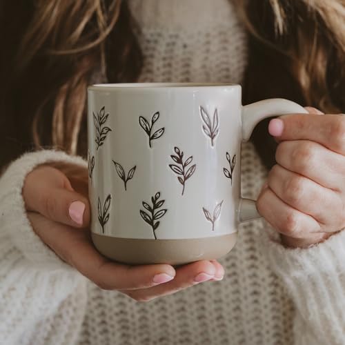 White 14oz Stoneware Christmas Coffee Mug A5306