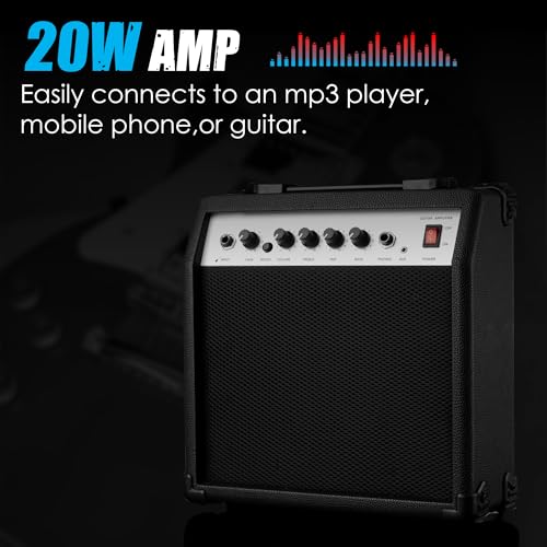Electric Guitar Beginner Kit with 20W Amp, Solid Body, Mahogany Wood T612