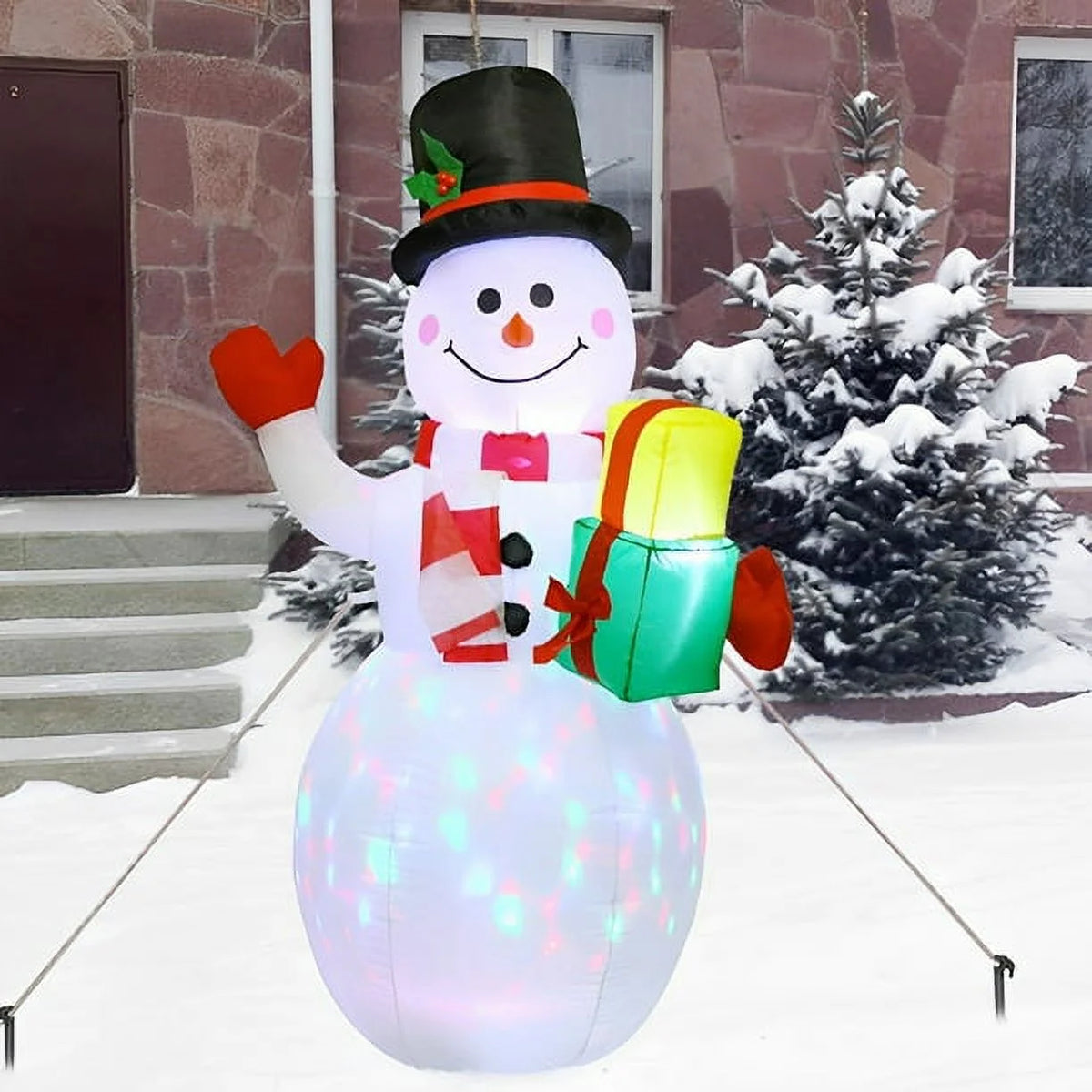 Snowman Christmas Inflatables with Rotating LED Lights I111688