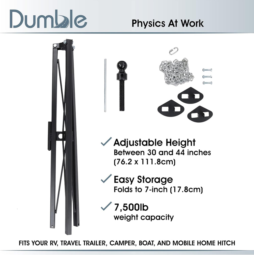 Gooseneck RV Stabilizer Tripod 2-5/16in Ball Joint 7500lb Cap 5th Wheel Adjustable Jack O2810