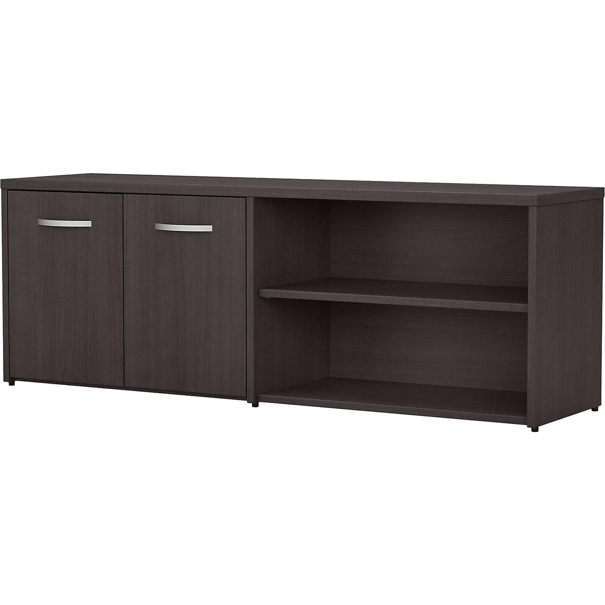Storm Gray Storage Cabinet with Doors and Shelves W130535