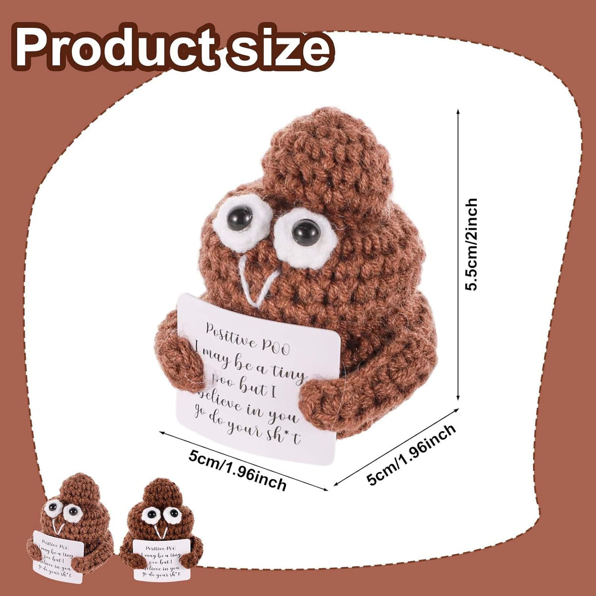 3 Inch Crochet Doll with Positive Cards Z43136
