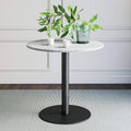 Black/Gold Kitchen Dining Table with Faux Carrara Marble Top Y366437