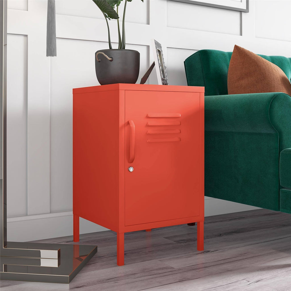 Blue Metal Locker End Table V2257