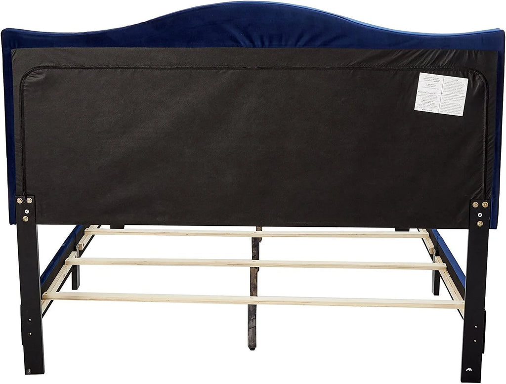 Blue Velvet King Size Upholstered Panel Bed U38041