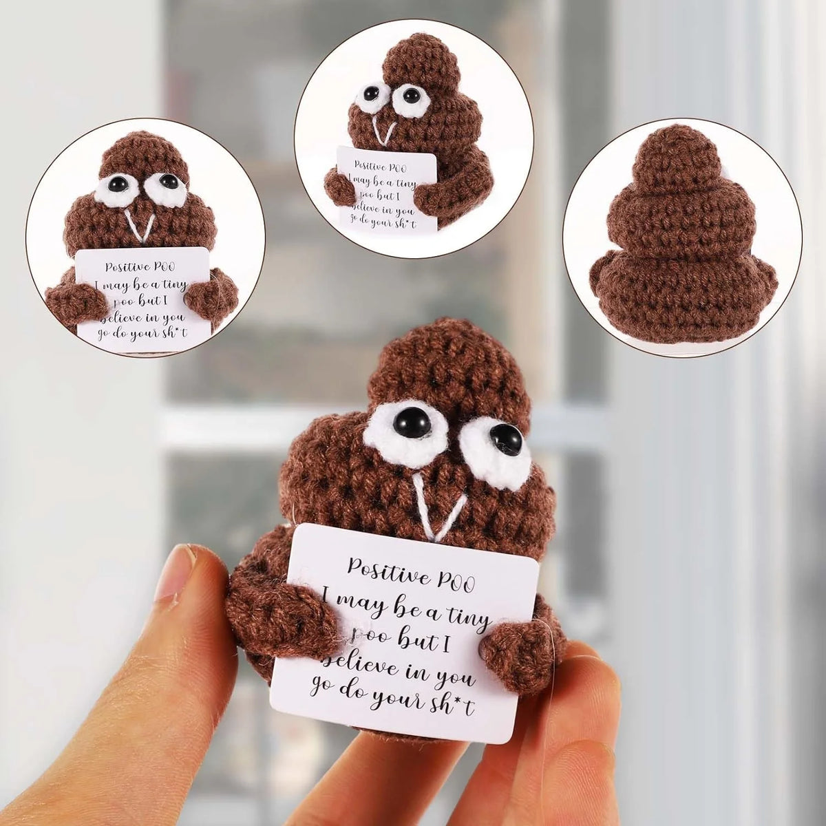 3 Inch Crochet Doll with Positive Cards Z43136