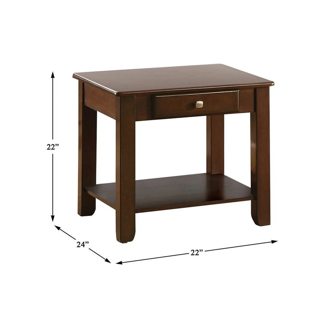 Wood 1 Drawer End Table Set of 2 V3597