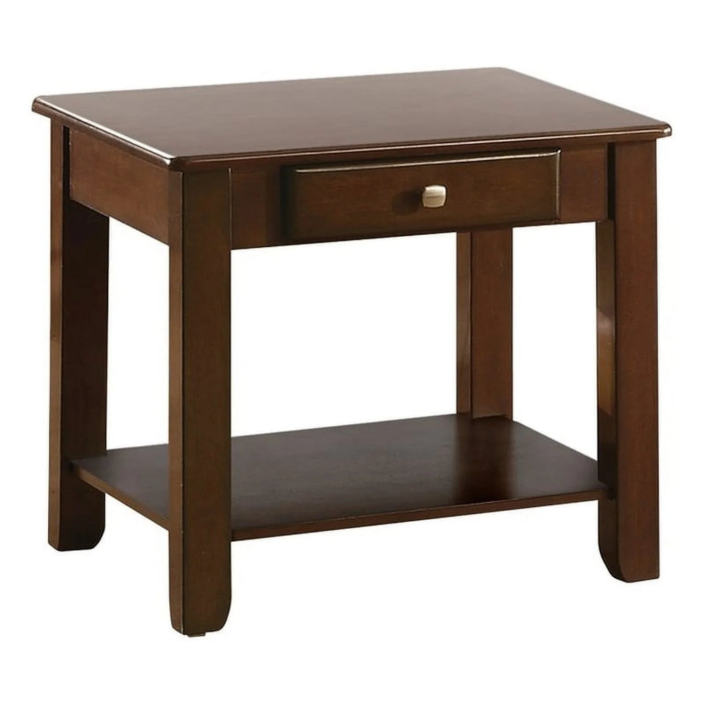 Wood 1 Drawer End Table Set of 2 V3597