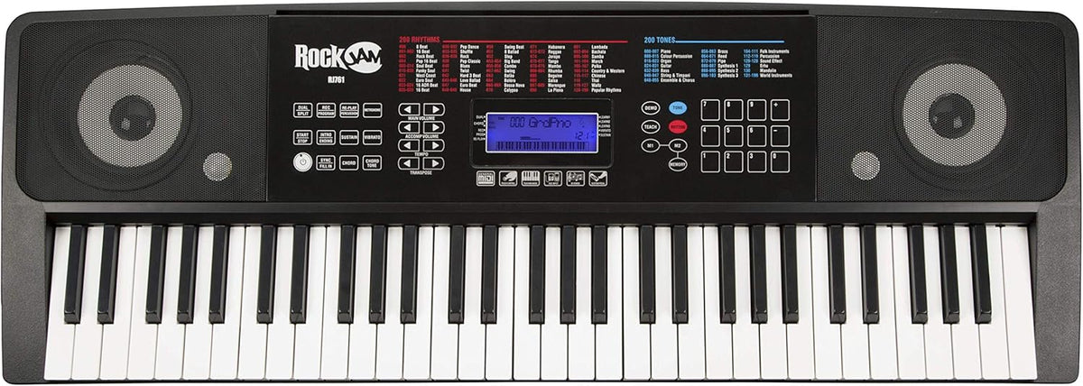 61 Key Keyboard Piano with Touch Display Kit, Keyboard Stand, Piano Bench, Sustain Pedal, Headphones P790174