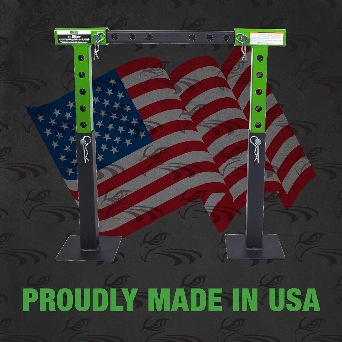 1.5 Ton ATV UTV Jack Stands with Rack Bar Saddle K7817