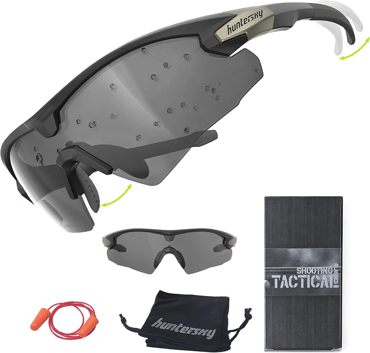 Tactical Shooting Glasses Ballistic Impact Protection Pack of 2 J314