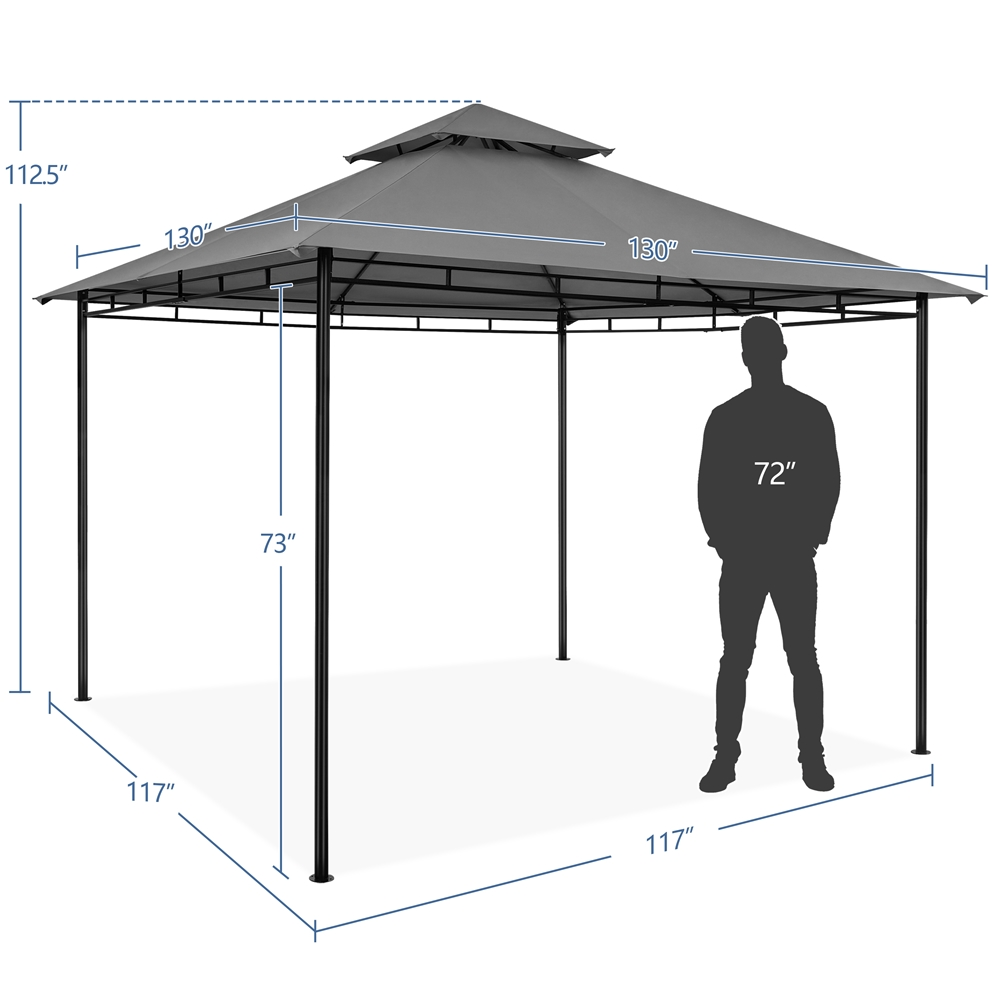 11×11 ft Outdoor Patio Gazebo Tent, Dark Gray K855