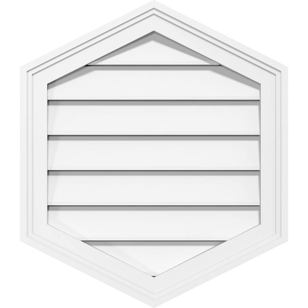 16x22W x 42x22H Vertical Peaked Surface Mount PVC Gable Vent 4/12 Pitch X25716