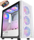 Black Mid-Tower ATX PC Case with 6pcs 120mm ARGB Fans, Tempered Glass Side Panels W3431