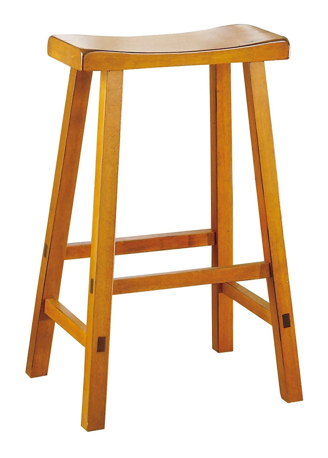 Oak Brown Wooden Counter Height Stool Set of 2 D727