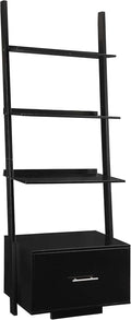 Gray Ladder Bookcase with File Drawer F9380