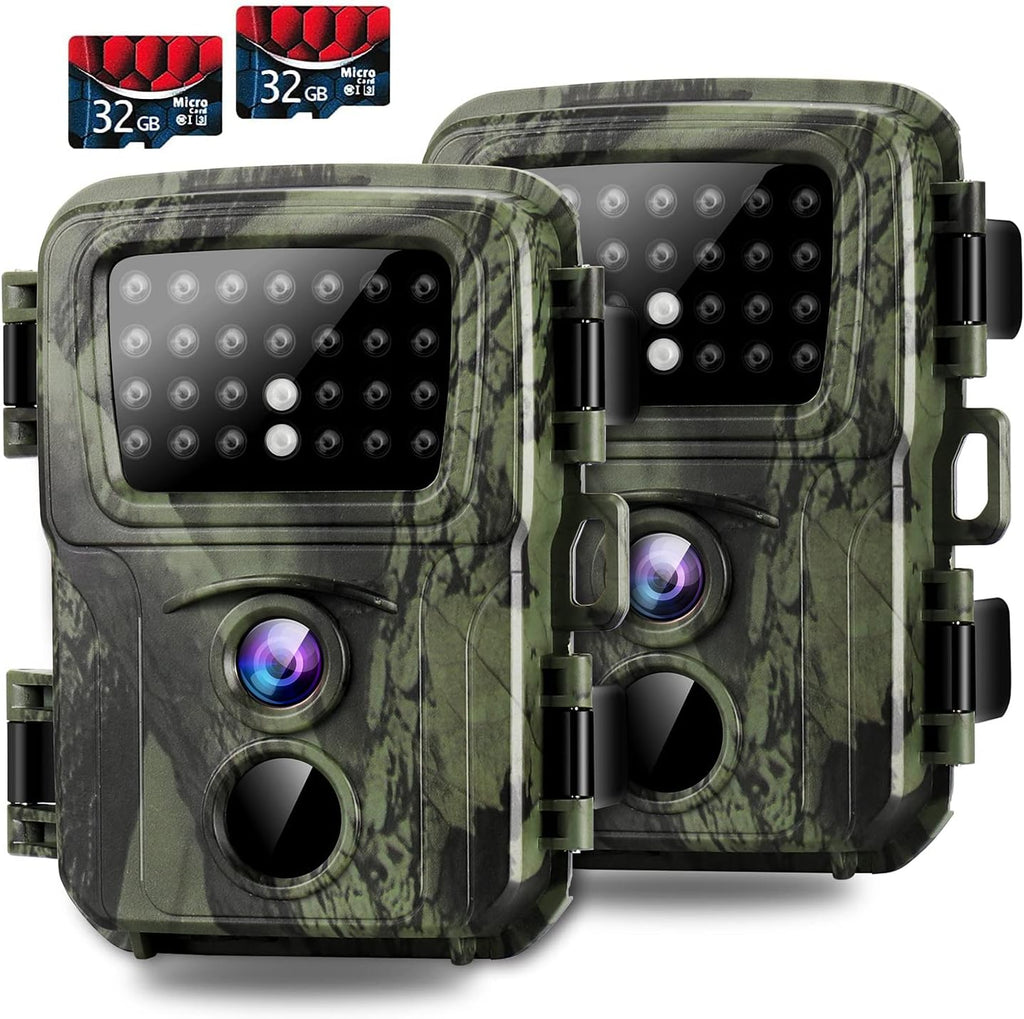 2 Pack 20MP 1080P Night Vision Motion Activated Waterproof Hunting Camera with 32GB Card Z308