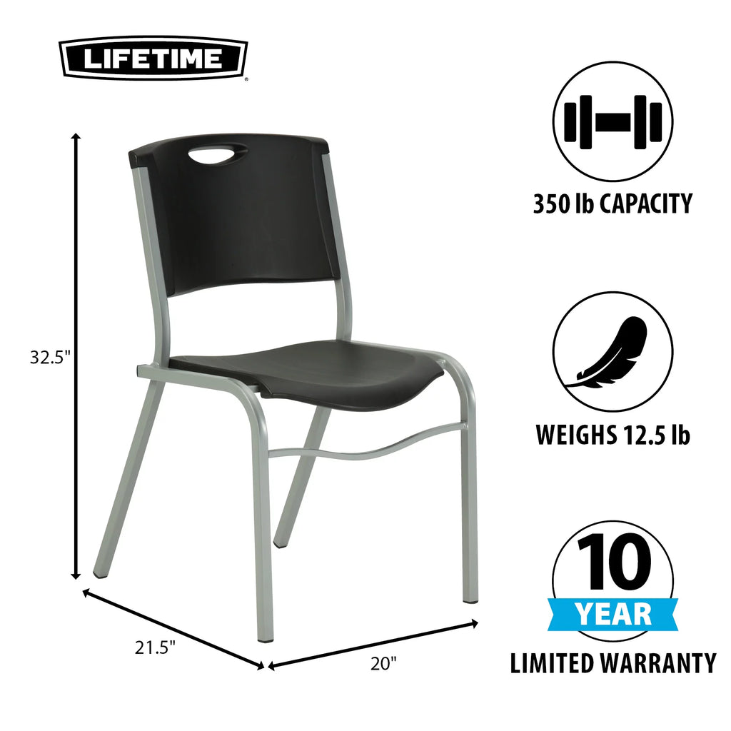 Black Plastic Stacking Chair 4 Pack L732