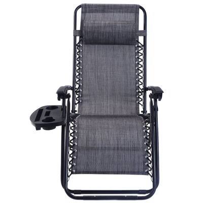 Gray Reclining Folding Zero Gravity Chair U916