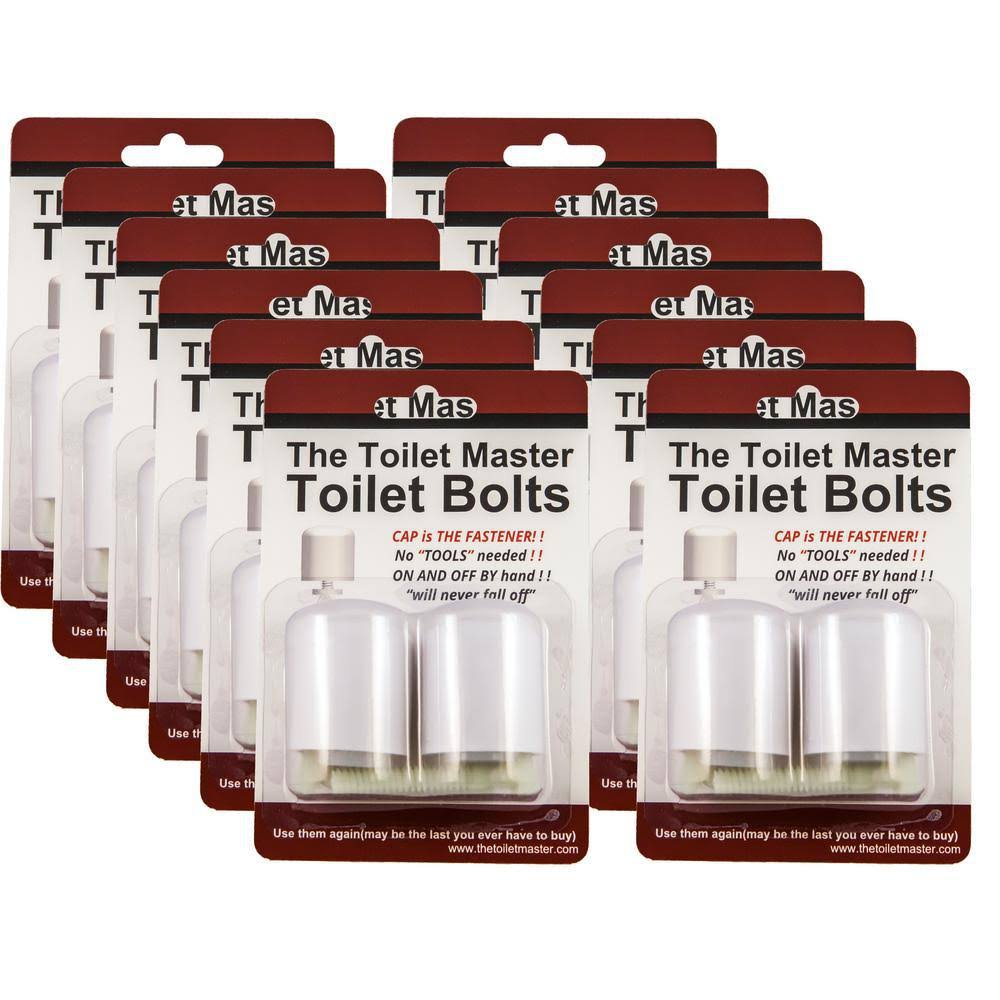 Tool-Free Toilet Bolt and Cap System (12-Pack) K657