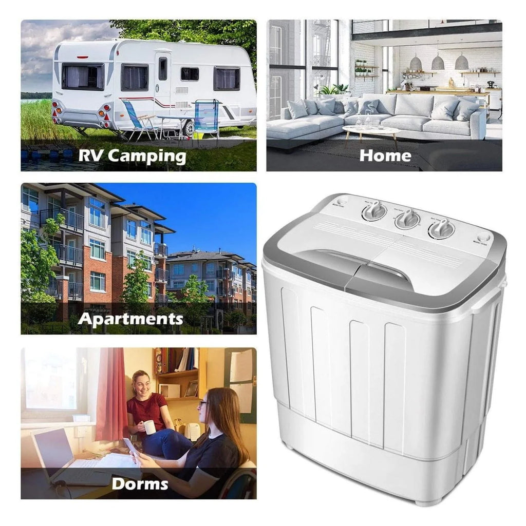 Compact Mini Washer Machine with 8 lbs Washing and 5 lbs Spin Dryer M248