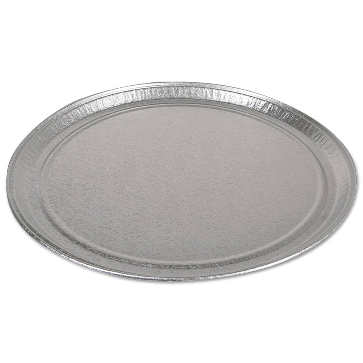 Aluminum Round Flat Embossed Tray Silver | 50/Case R35648