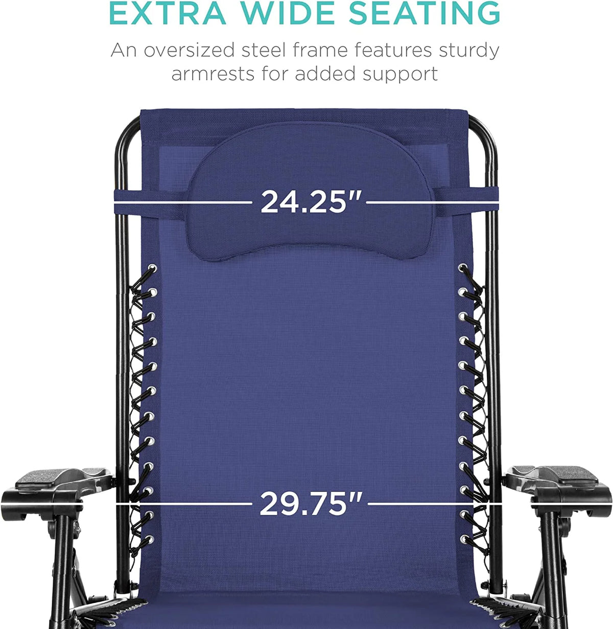 Oversized Zero Gravity Chair with Cup Holder and Pillow A792