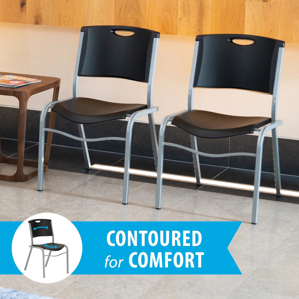 Black Plastic Stacking Chair 4 Pack L732