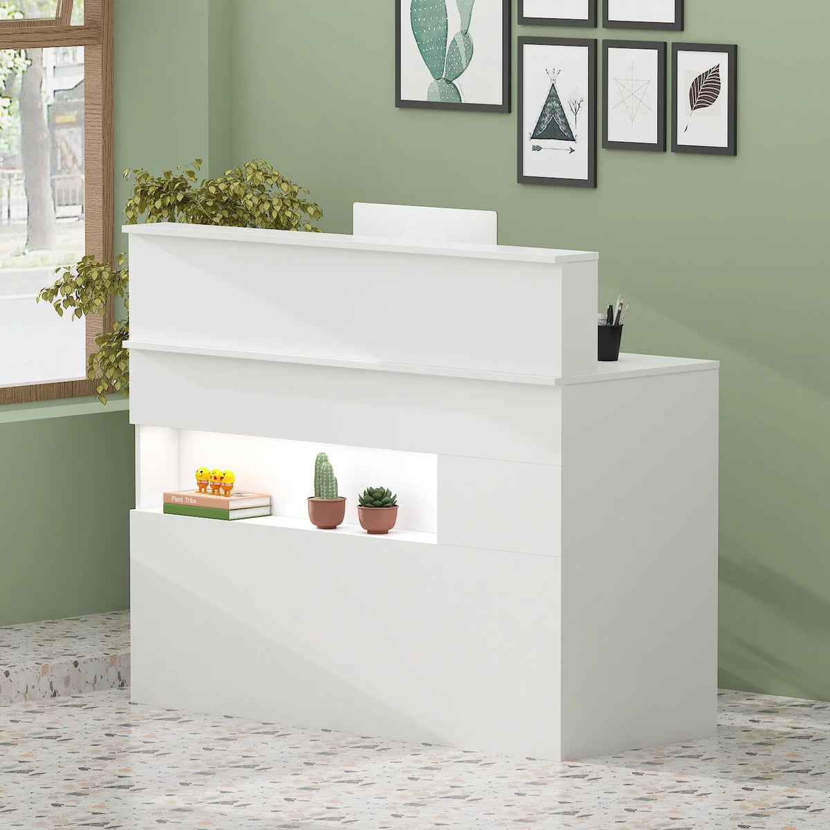 Rectangular Wood Reception Desk T514610