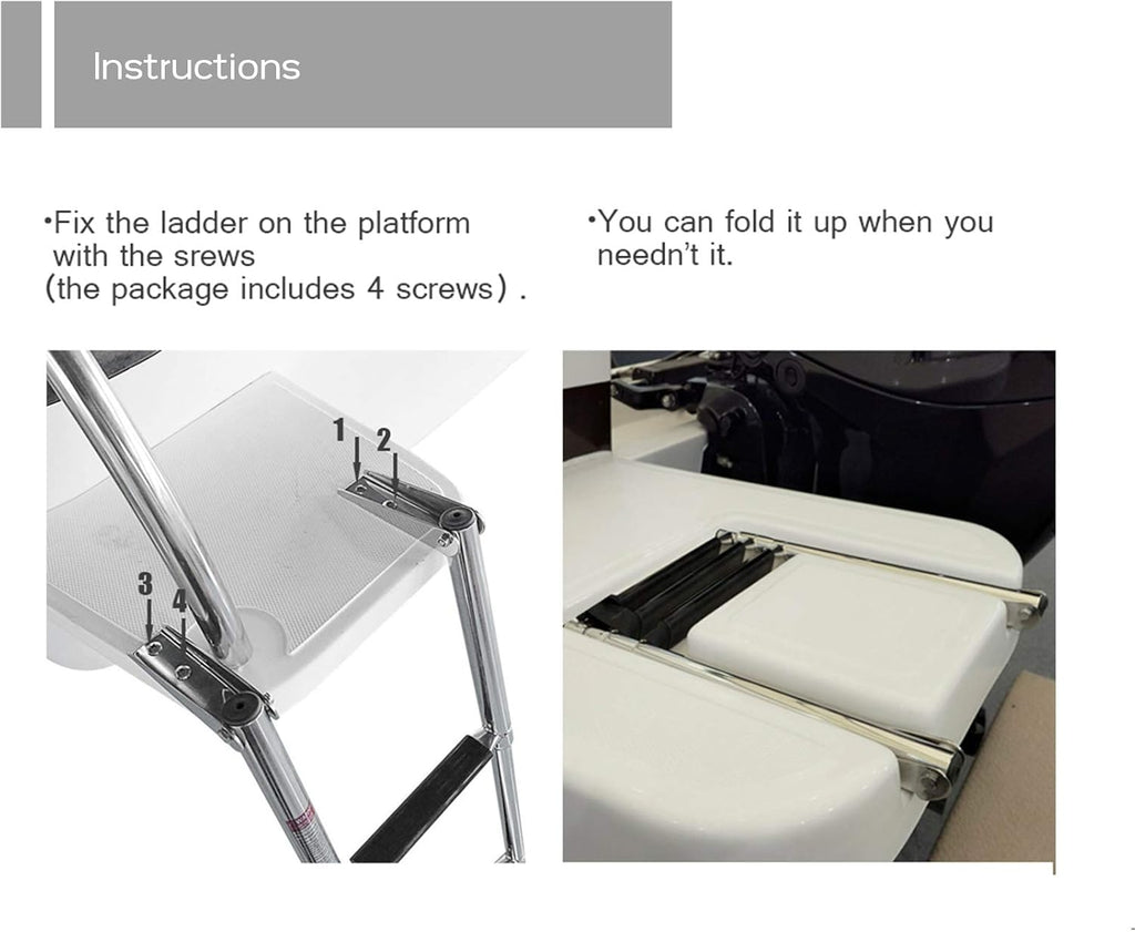 3 Step Folding Stainless Steel Swim Ladder, Pack of 2 X72130