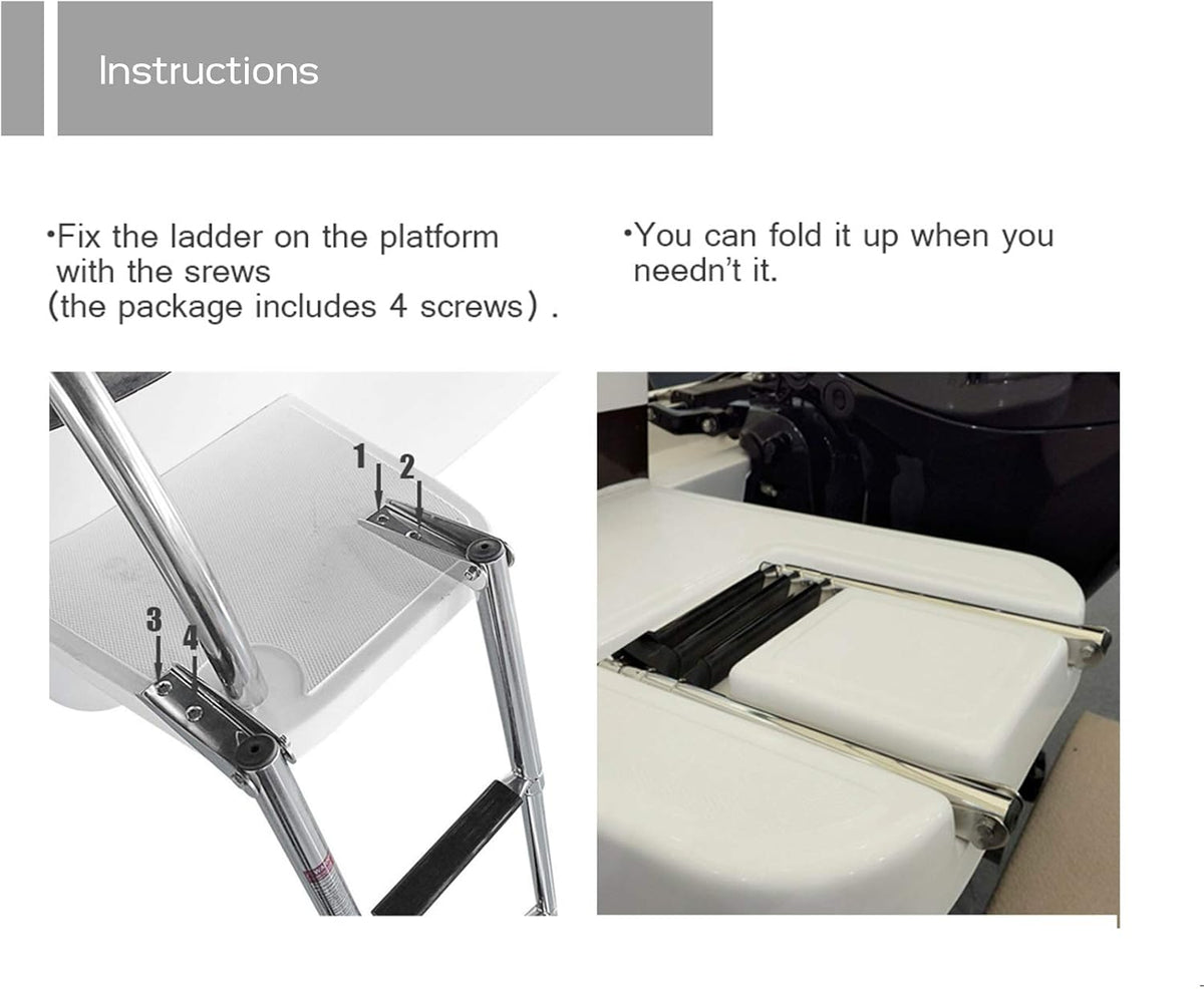 3 Step Folding Stainless Steel Swim Ladder, Pack of 2 X72130