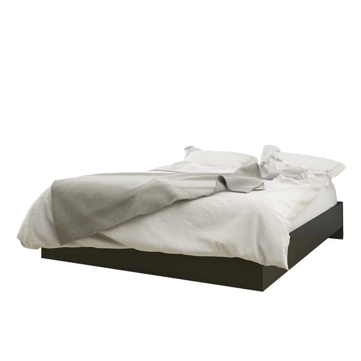 4 Piece Full Size Bedroom Set Walnut Black S2599