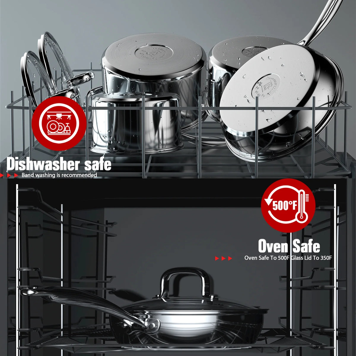 8-Piece Stainless Steel Induction Cookware Set F763