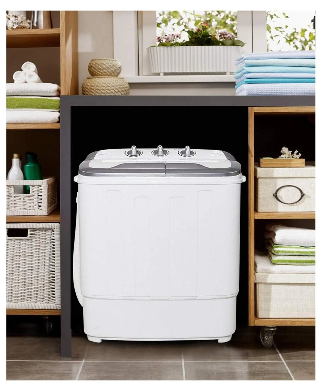 Compact Mini Washer Machine with 8 lbs Washing and 5 lbs Spin Dryer M248