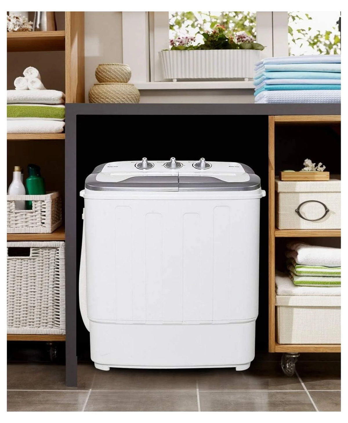 Compact Mini Washer Machine with 8 lbs Washing and 5 lbs Spin Dryer M248