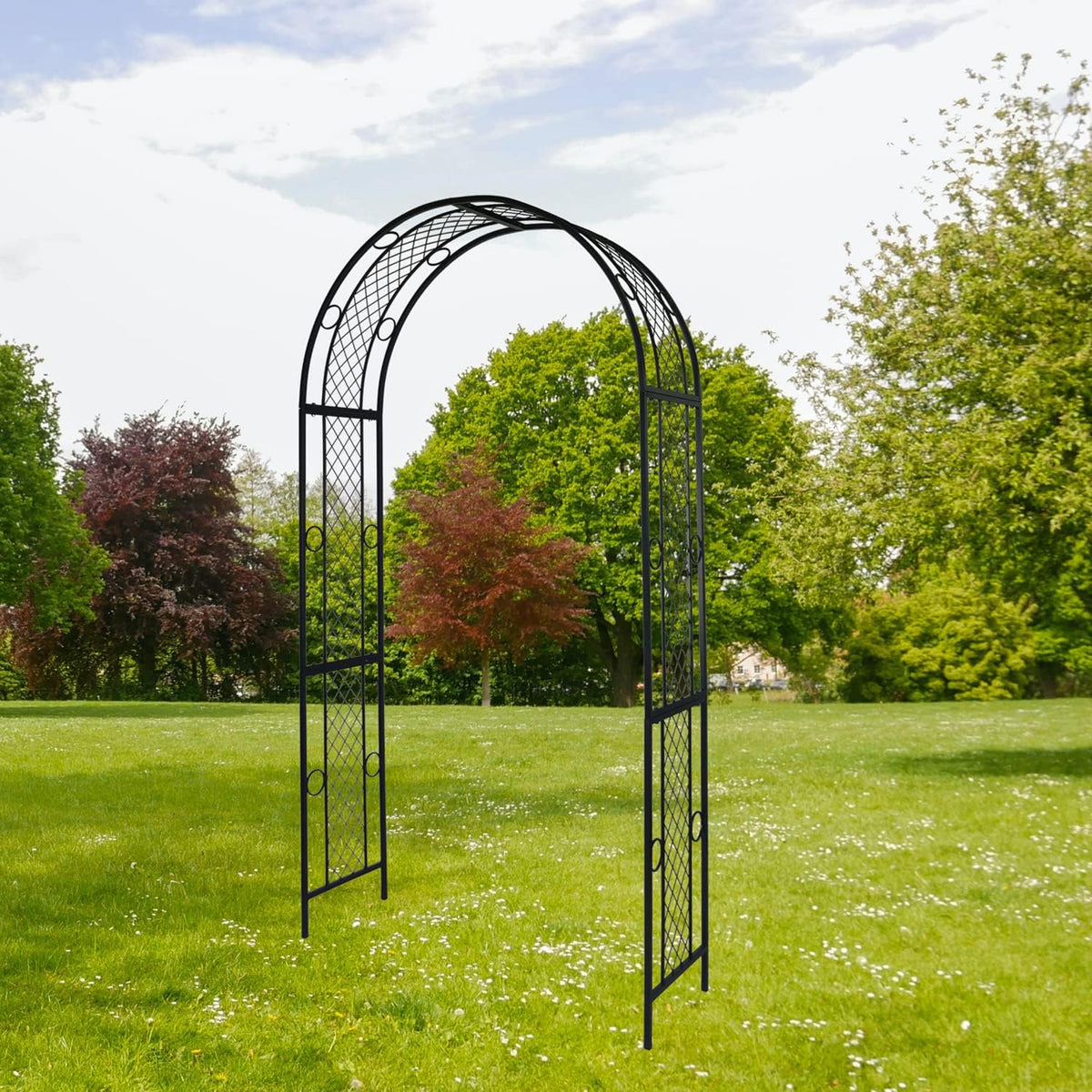 Black 47'' Wx87.5'' H Metal Garden Arch B8477