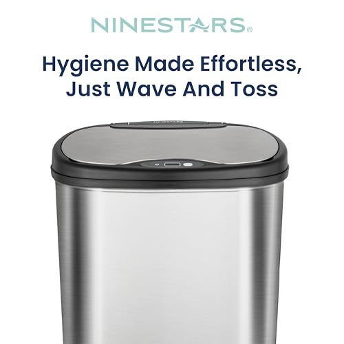 Stainless Steel Motion Sensor Trash Can, 50liters, Silver S211
